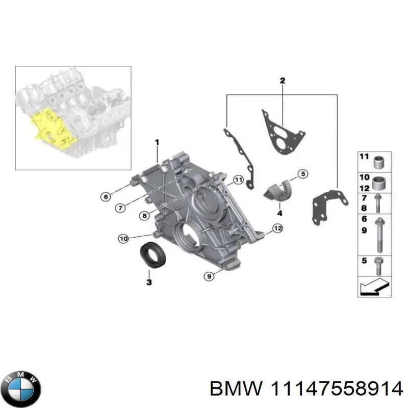 11147534192 BMW сальник колінвала двигуна, передній