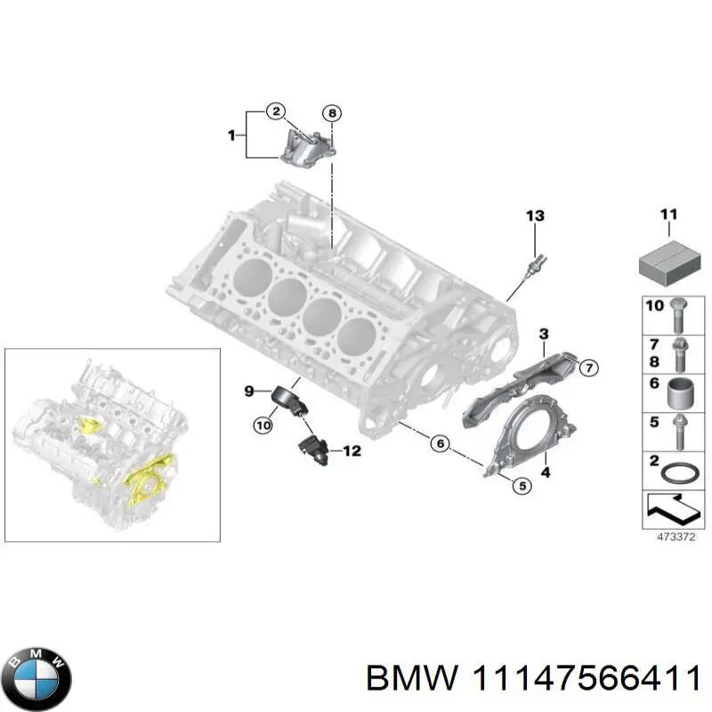 Прокладка передньої кришки двигуна, комплект BMW 11147566411 ціна, від 12.89 USD