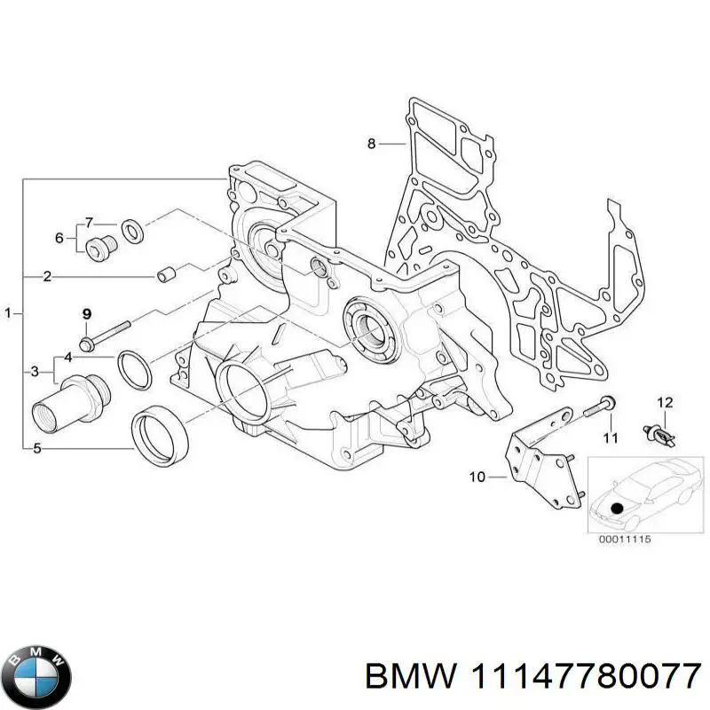 11147780077 BMW кришка двигуна передня