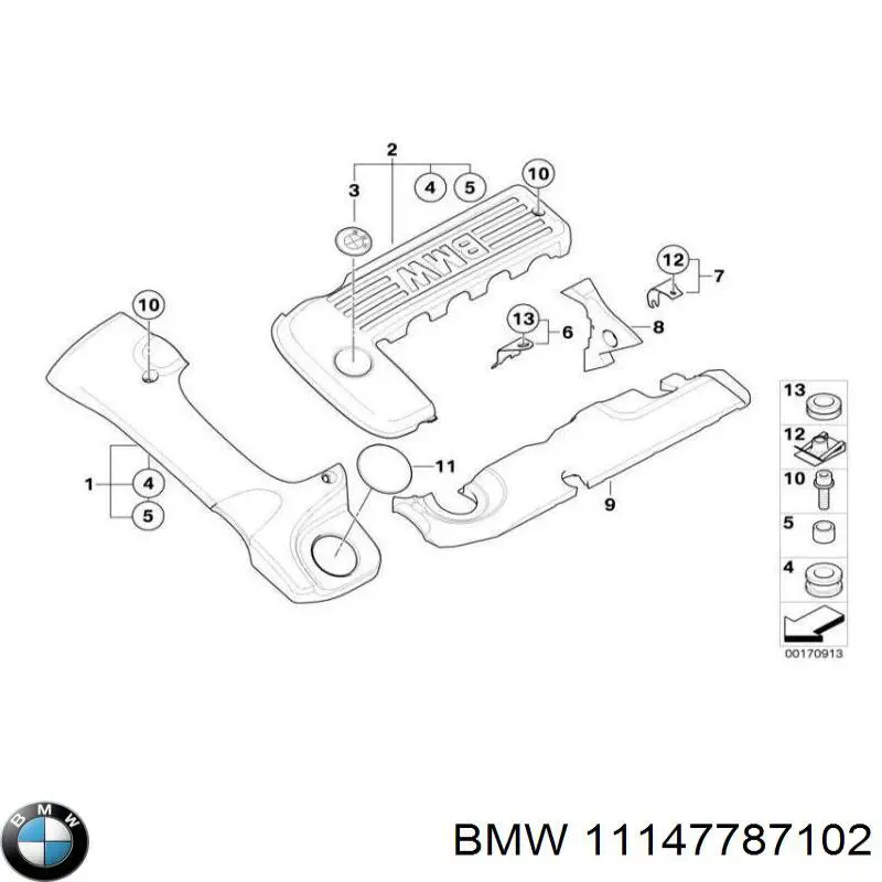 Кришка двигуна декоративна 11147787102 BMW