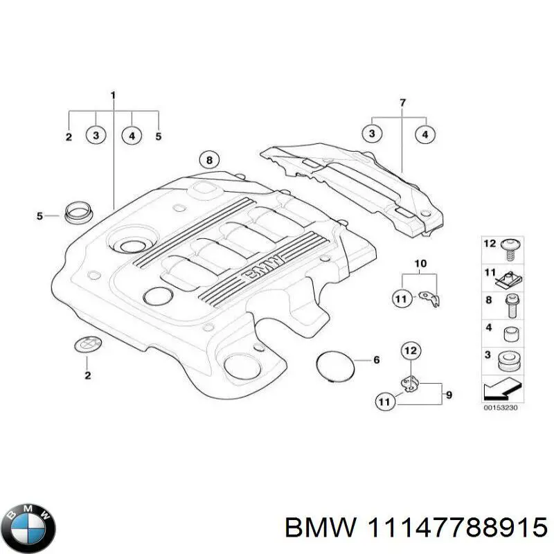 Молдинг заднього скла 11147788915 BMW