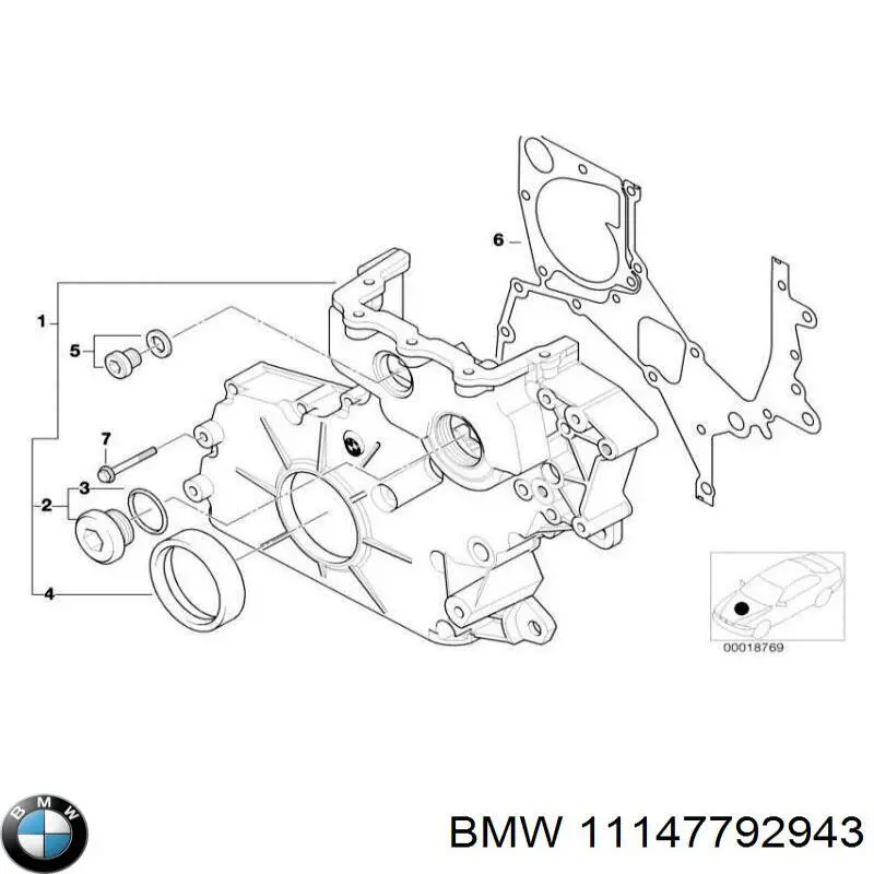 11147792943 BMW прокладка передньої кришки двигуна