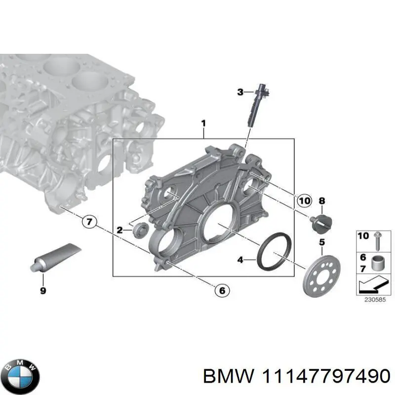 Сальник колінвала задній 11147797490 BMW
