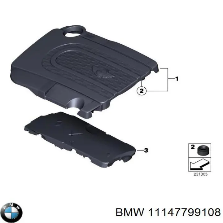 7001190 Autotechteile Подушка декоративної кришки двигуна