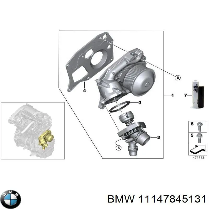 11147845131 BMW Сальник коленвала корінний