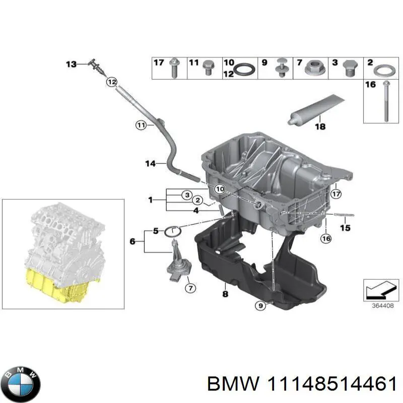 11148514461 BMW Екран двигуна