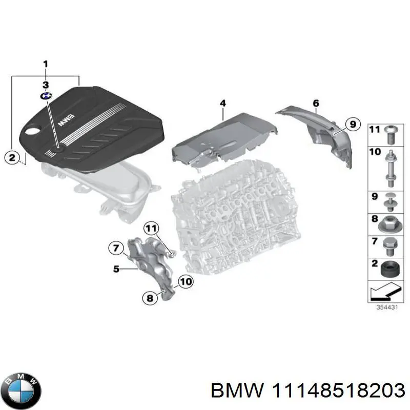 Кришка двигуна декоративна 11148518203 BMW