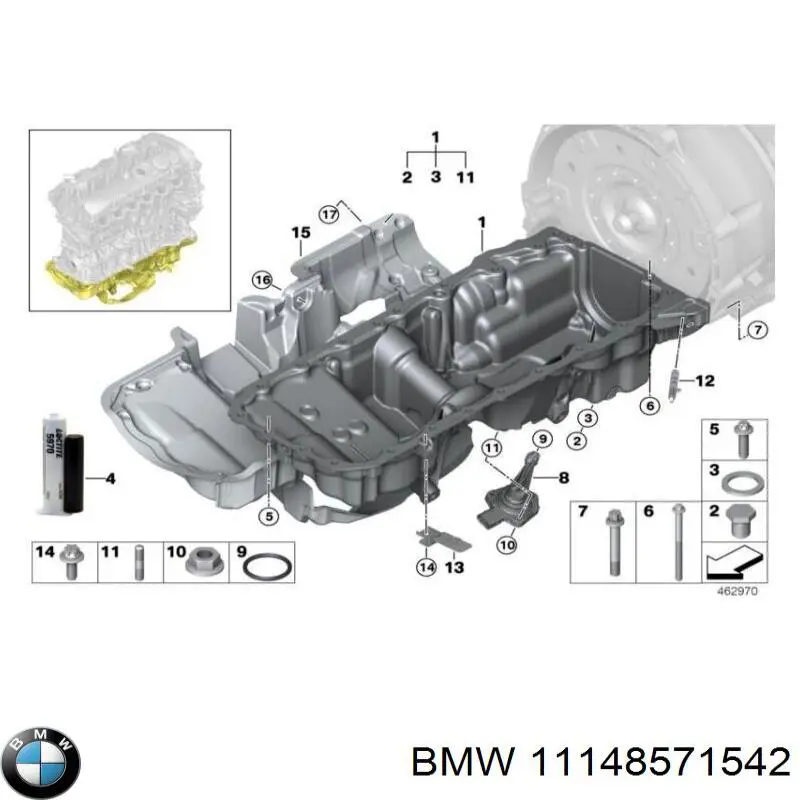 Кришка двигуна декоративна BMW 11148571542 ціна, від 50.66 USD