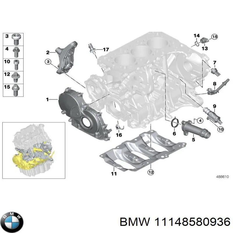 11148580936 BMW Сальник колінчастого валу