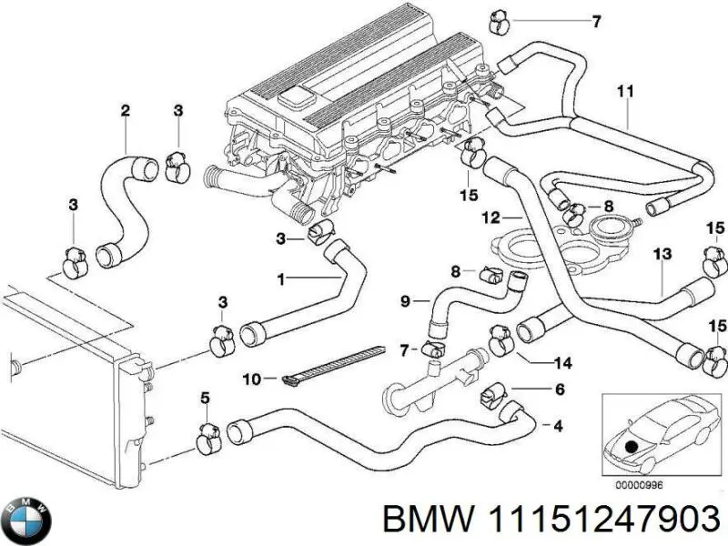 Купити 11151247903 BMW Шланг розширювального бачка, верхній