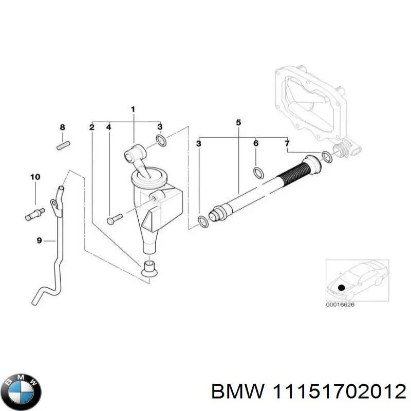 Трубка картера повітряна BMW 11151702012 ціна, від 32.04 USD