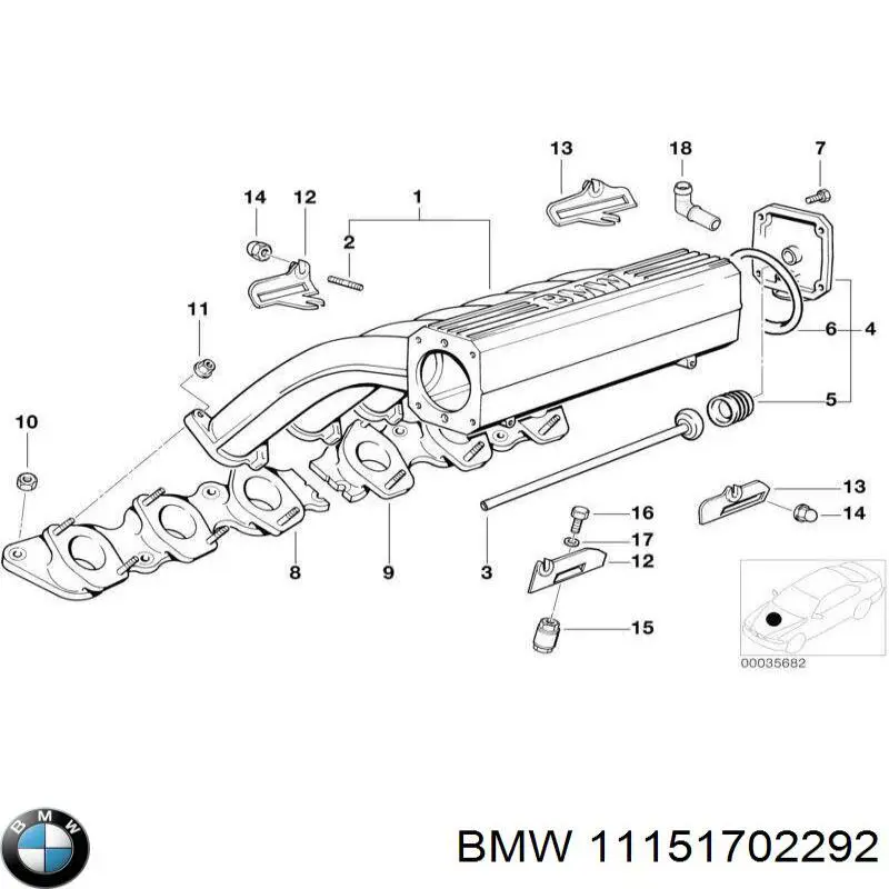 Патрубок повітряний BMW 11151702292 ціна, від 31.35 USD