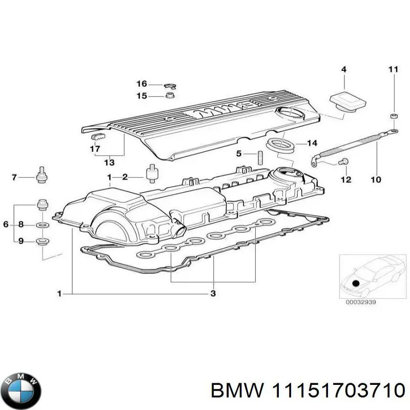 Фланець масловідділювача системи вентиляції картера на BMW 3 (E36)