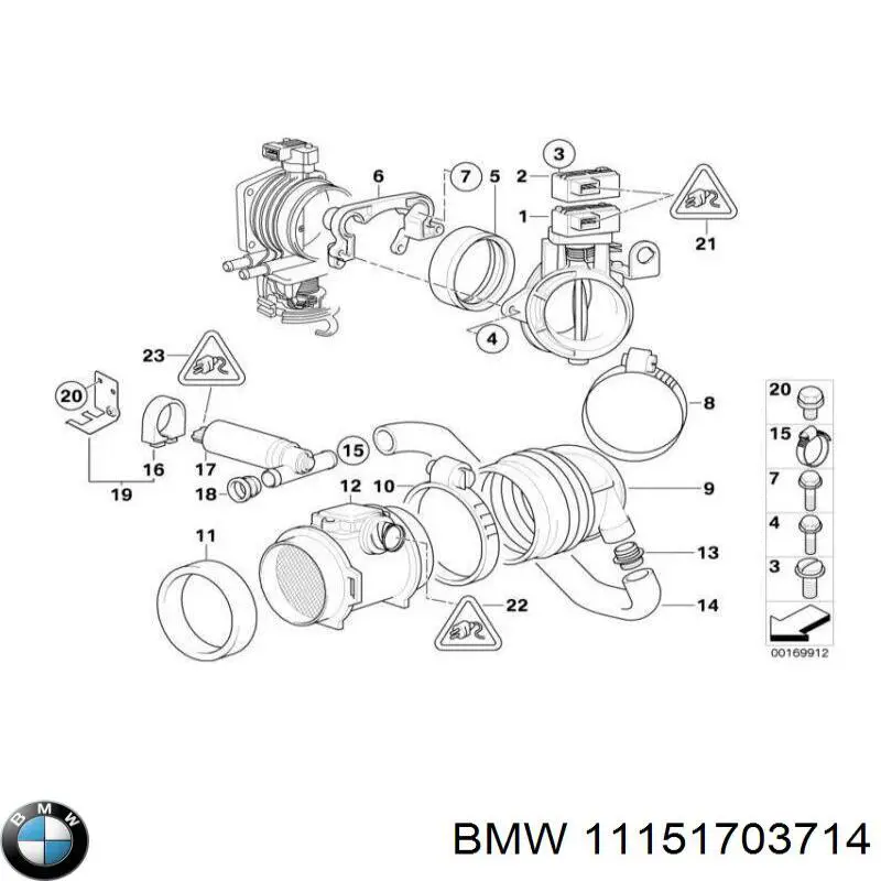 Шланг (патрубок) обігріву дросельної заслінки BMW 11151703714 ціна, від 24.53 USD