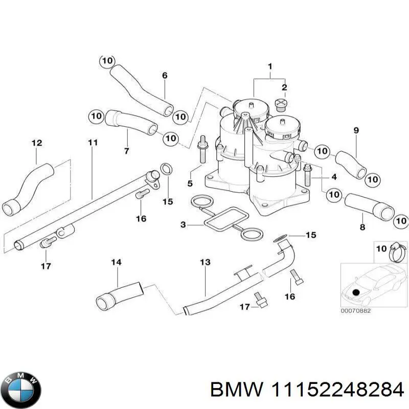 Клапан картерних газів BMW 11152248284 ціна, від 126.06 USD
