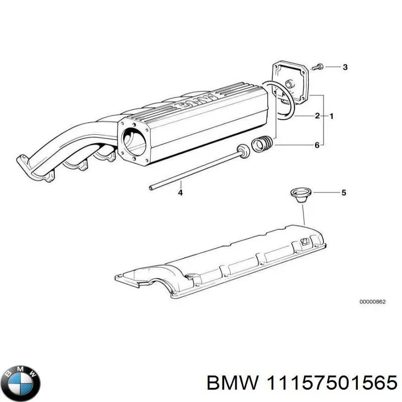 11157501565 BMW Клапан PCV (вентиляції картерних газів)