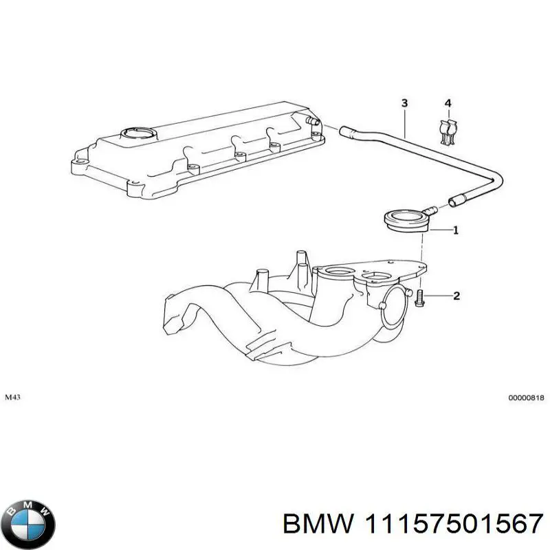 Клапан вентиляції картерних газів 11157501567 BMW
