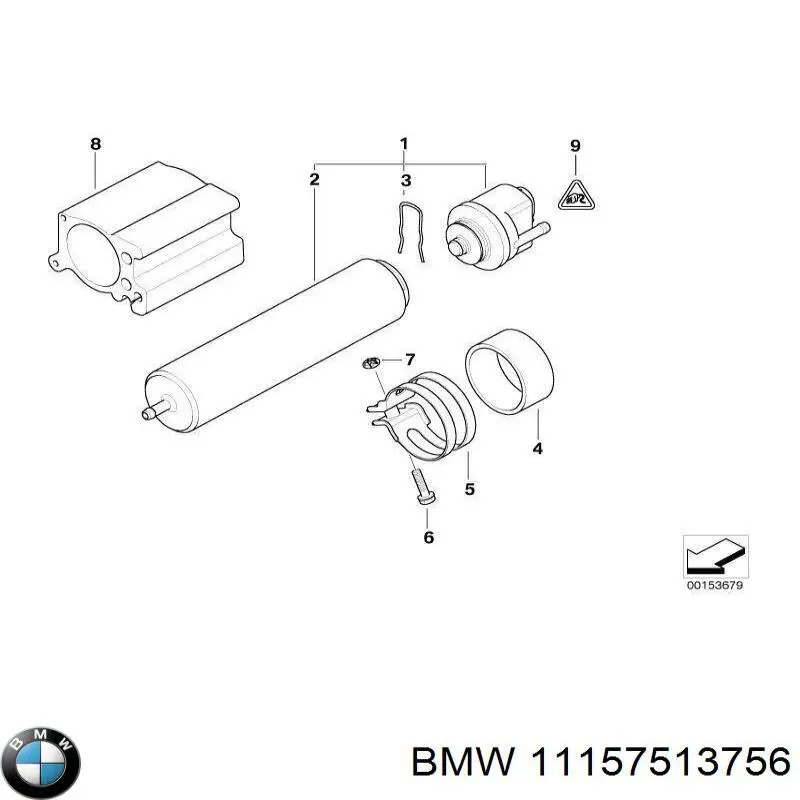 Патрубок вентиляції картера 11157513756 BMW