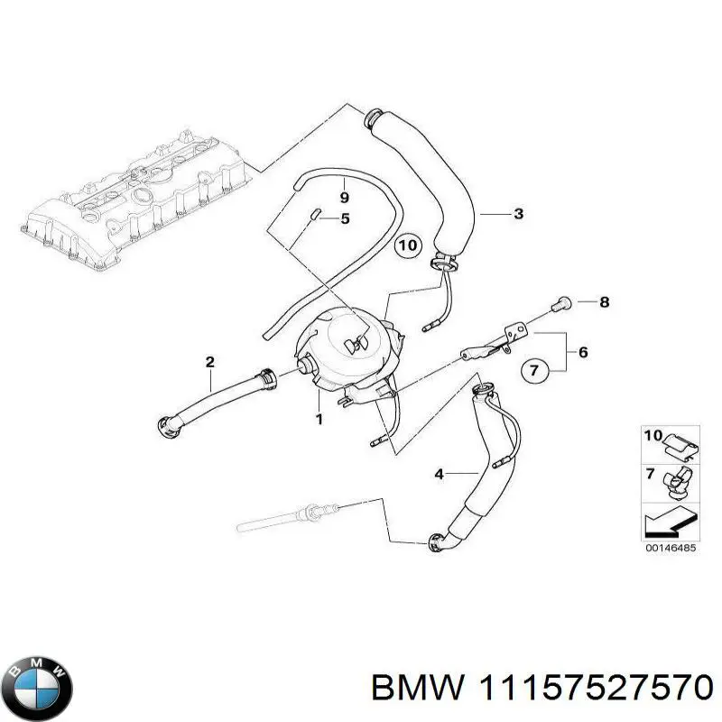 11157527570 BMW патрубок вентиляції картера, масловіддільника