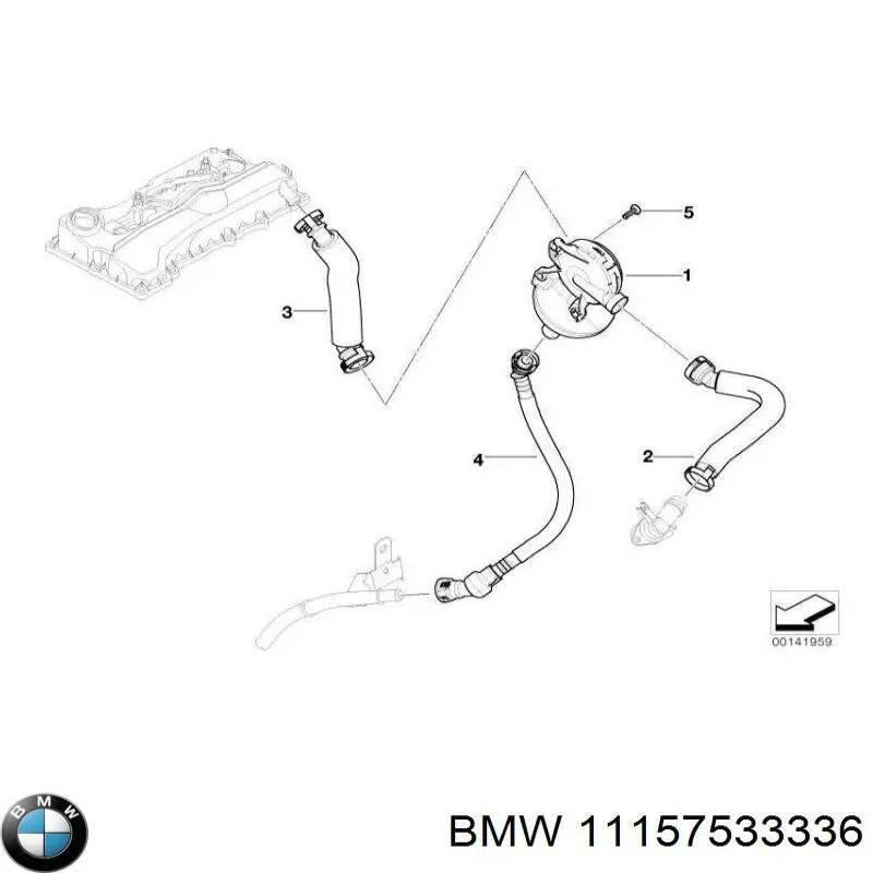 11157533336 BMW клапан pcv (вентиляції картерних газів)