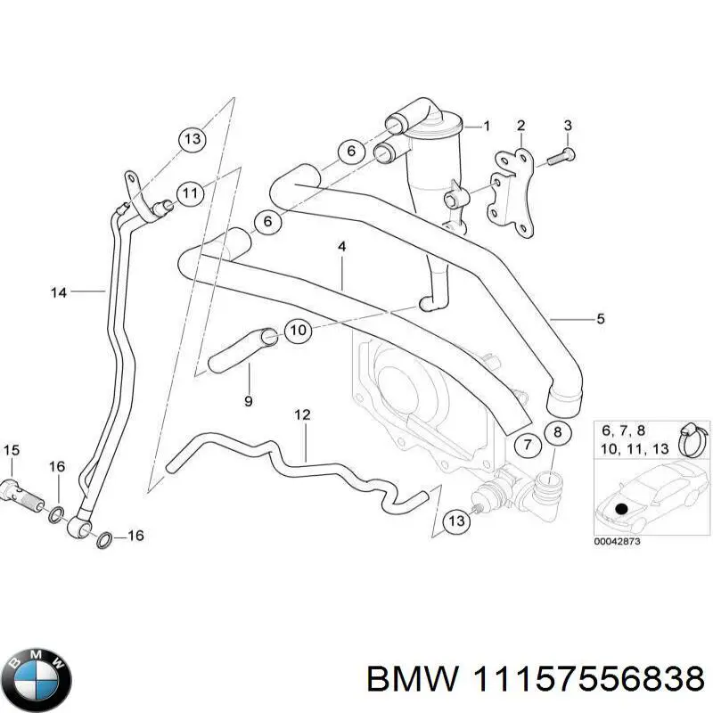 11157556838 BMW патрубок вентиляції картера, масловіддільника