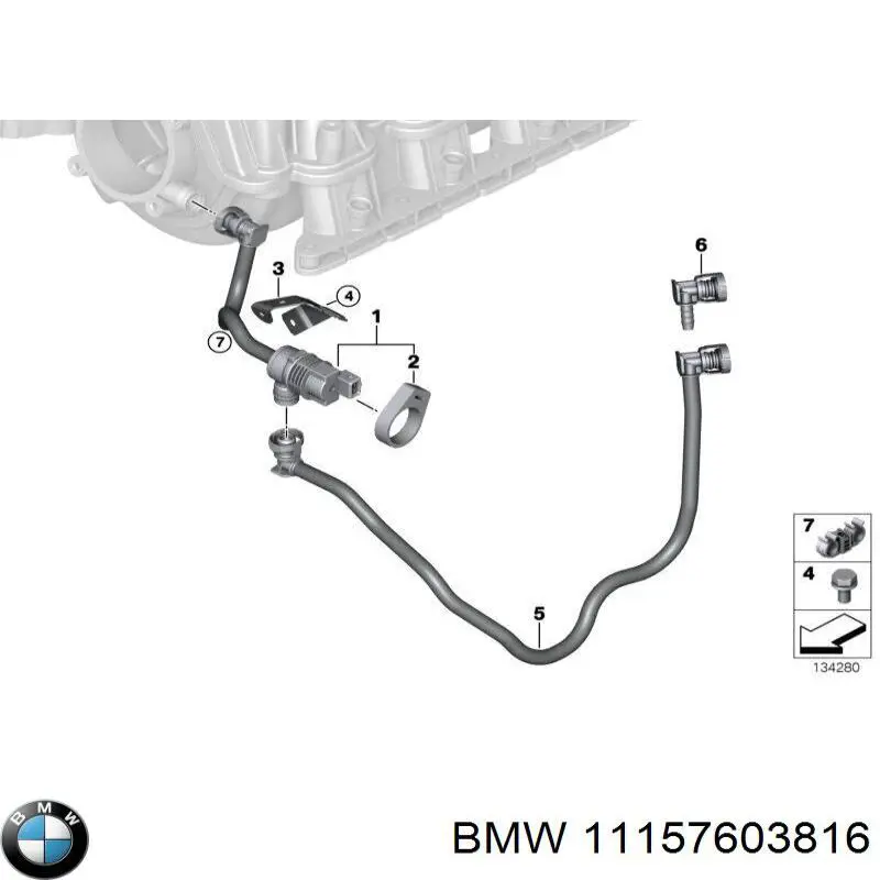 Купити 11157603816 BMW Шланг для видалення повітря