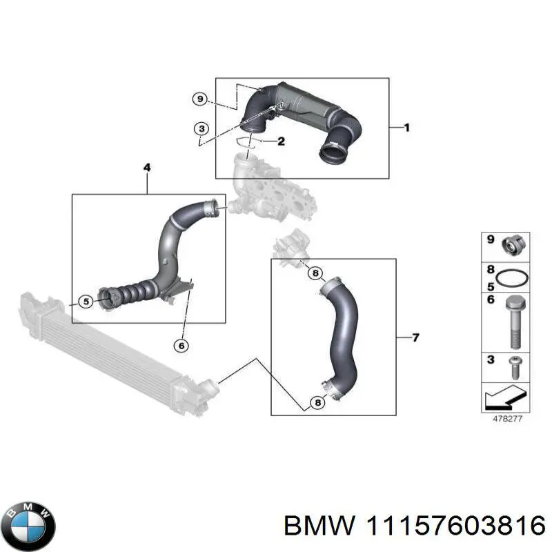 11157603816 BMW Шланг повітряний вентиляції картера