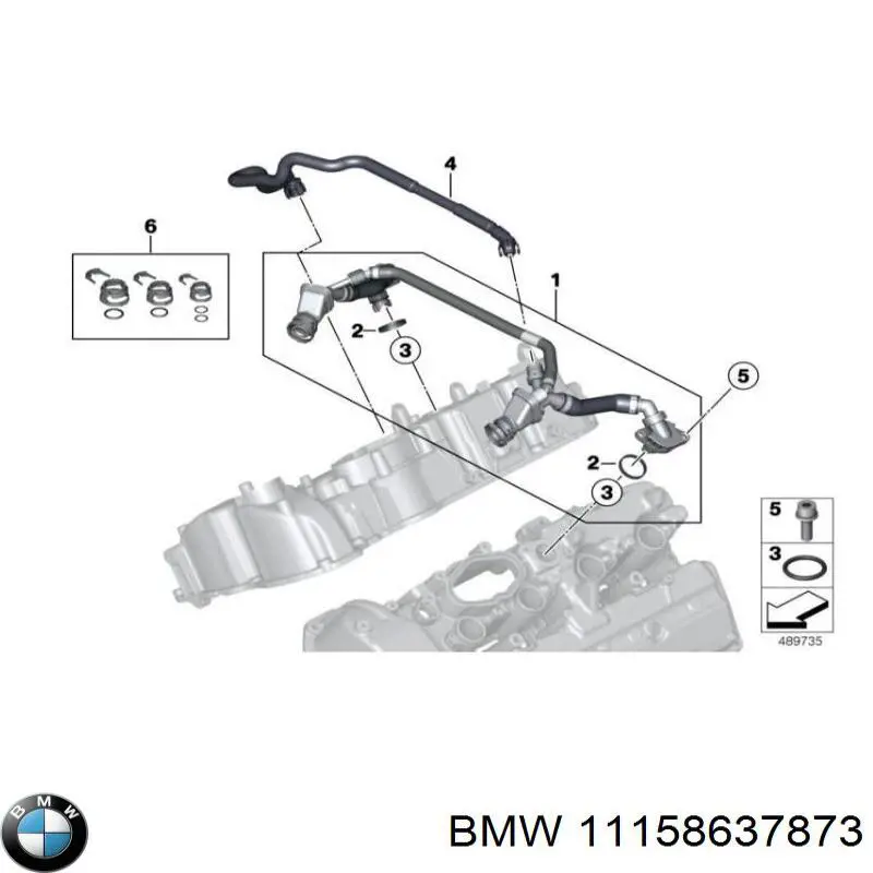11158637873 BMW Шланг повітряний вентиляції картера