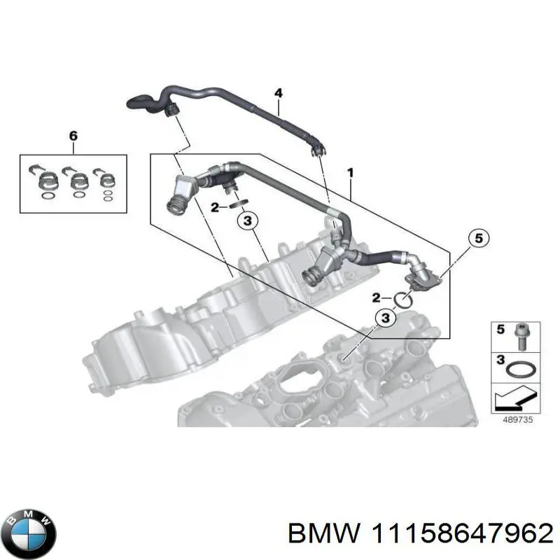 Трубка картера повітряна BMW 11158647962 ціна, від 104.65 USD