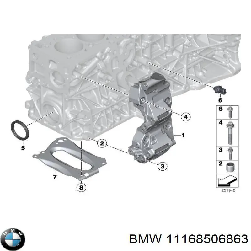 Кронштейн компресора кондиціонера BMW 11168506863 ціна, від 9.31 USD