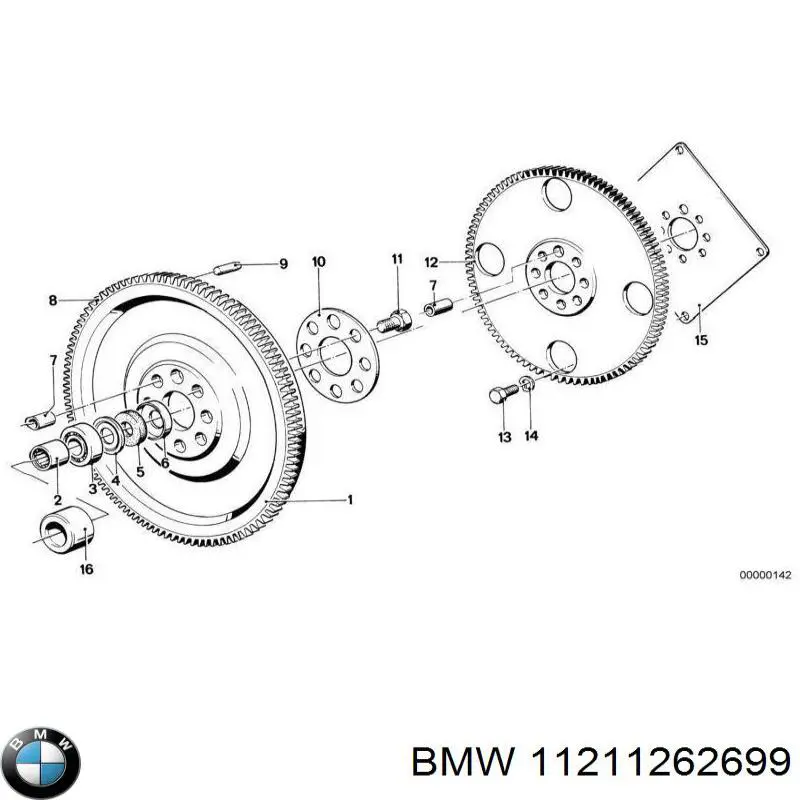 11211262699 BMW Опорний підшипник первинного валу КПП (центрирующий підшипник маховика)