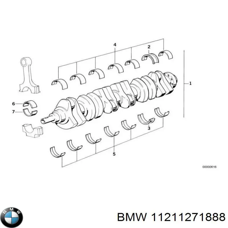 Вал колінчастий і маховик BMW 11211722574 ціна, від 35.84 USD