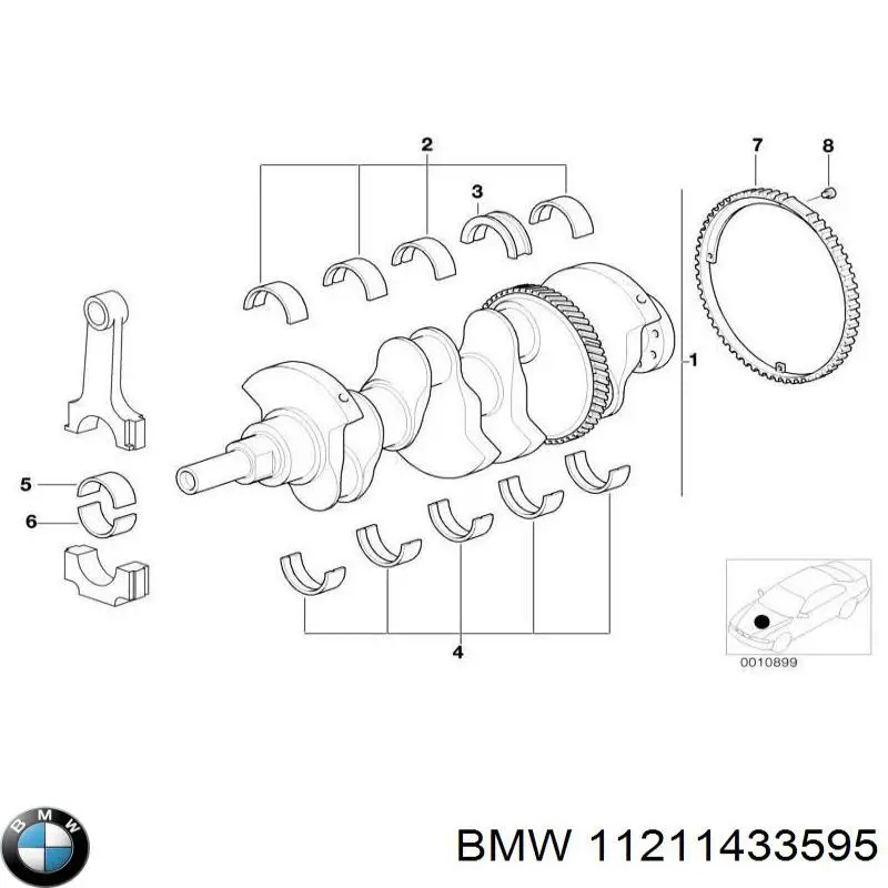 Колінвал двигуна 11211433595 BMW