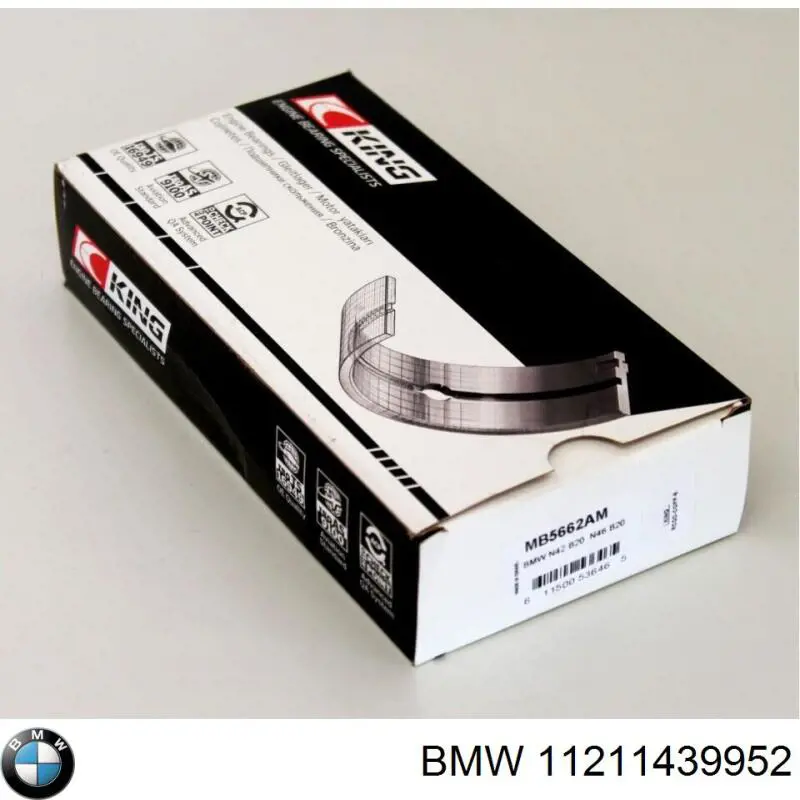 Купити 11211439952 BMW Вкладиші колінвала, корінні, комплект, стандарт (STD)