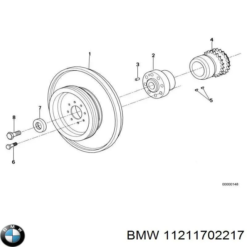 11211702217 BMW Шестерня приводу розподільного валу