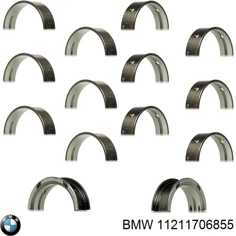 11211706855 BMW вкладиші колінвала, корінні, комплект, 2-й ремонт (+0,50)