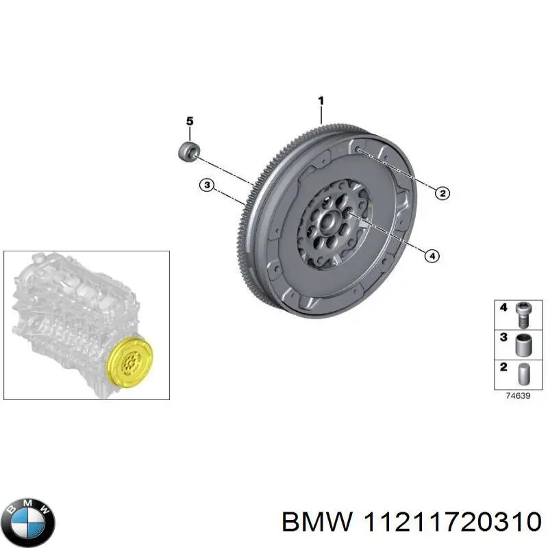 11211720310 BMW опорний підшипник первинного валу кпп (центрирующий підшипник маховика)