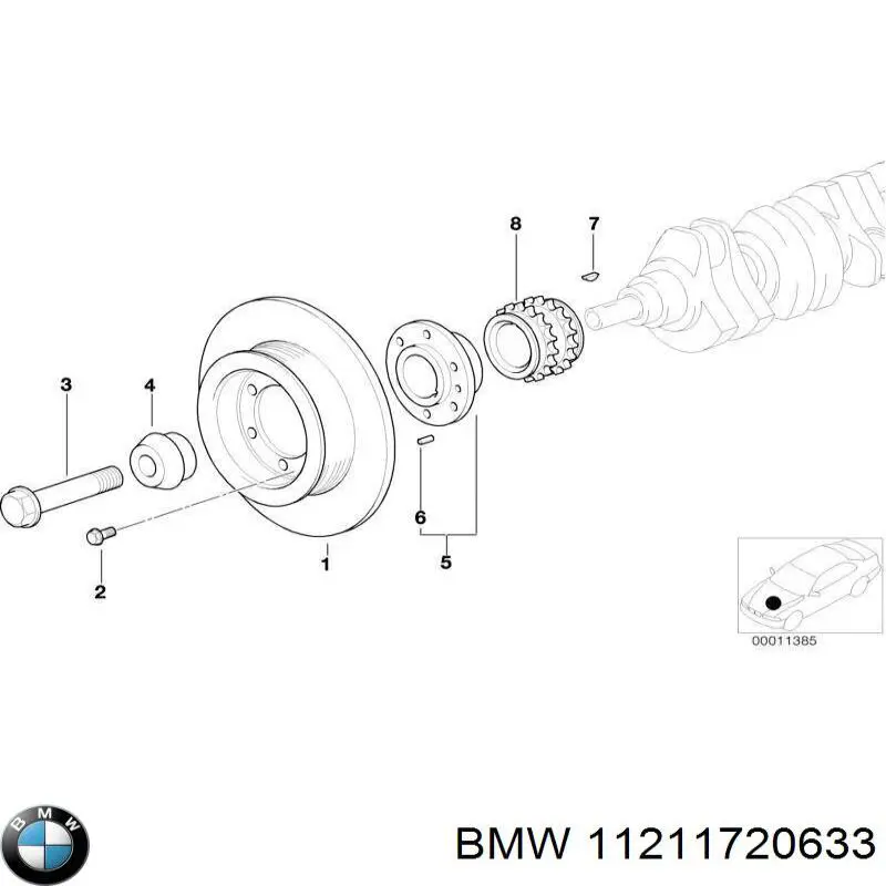 Болт колінвалу BMW 11211720633 ціна, від 8.58 USD