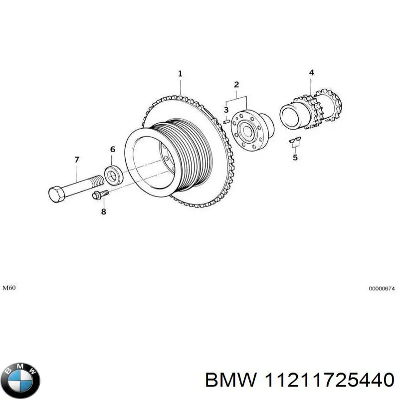 11211725440 BMW Шестерня приводу розподільного валу