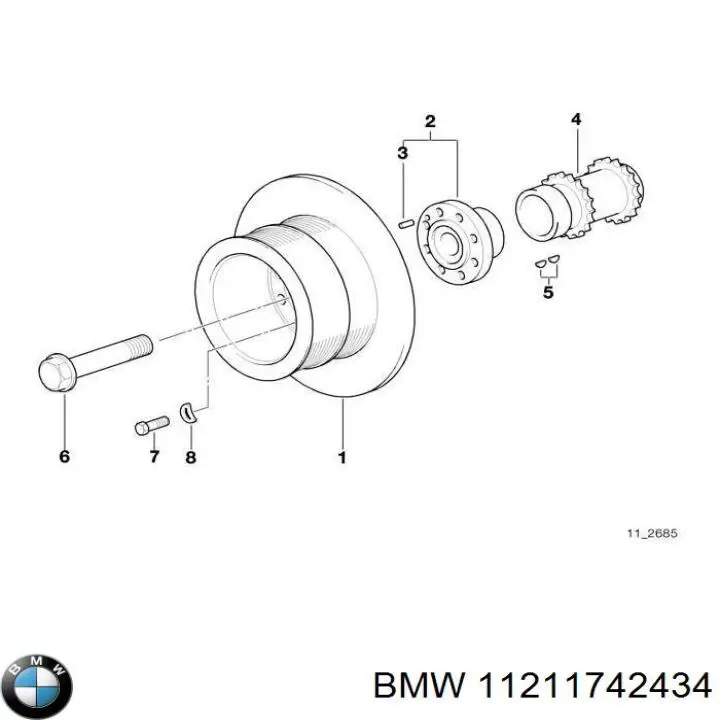11211742434 BMW зірка-шестерня приводу коленвалу двигуна