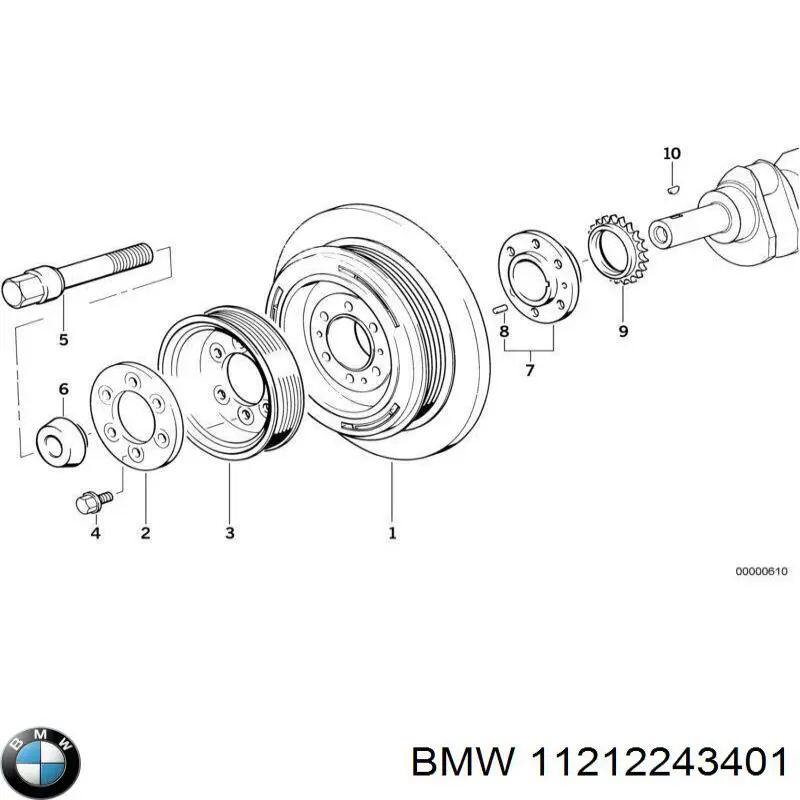 Зірочка приводу коленвала двигуна BMW 11212243401 ціна, від 15.20 USD
