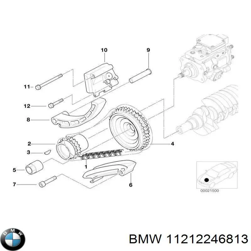 11212246813 BMW Зірочка приводу коленвала двигуна