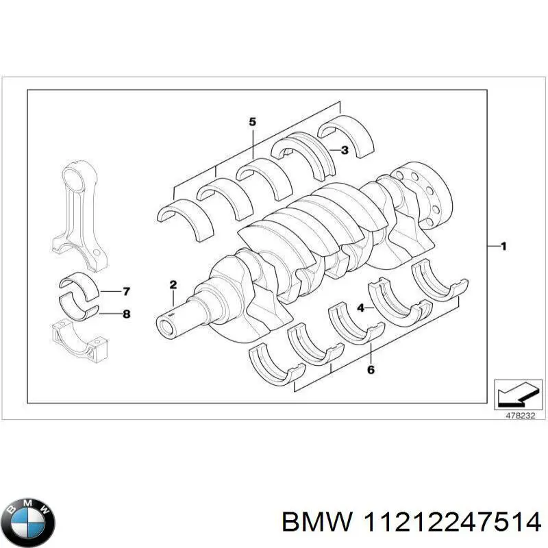 11212246590 BMW Колінвал двигуна