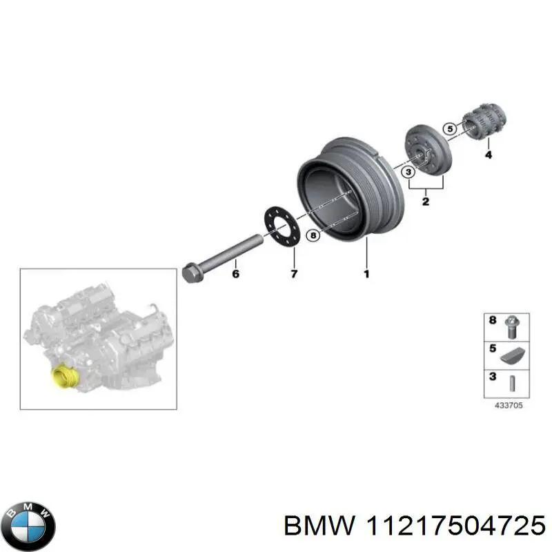 Звездочка привода коленвала двигателя BMW 11217504725