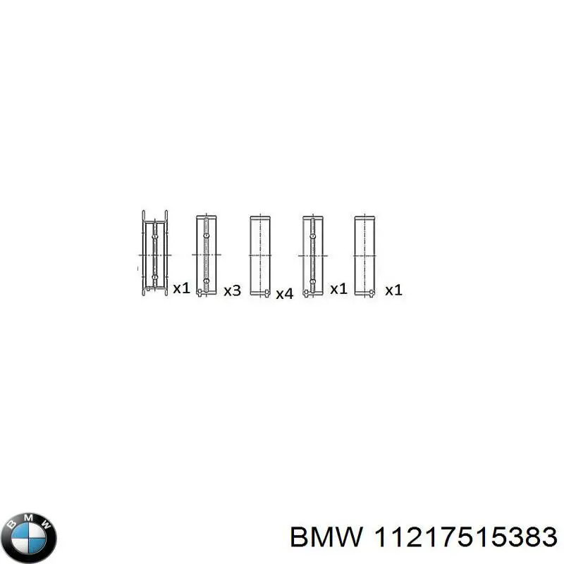 Вкладиші колінвала, шатунні, комплект, 1-й ремонт (+0,25) BMW 11217515383 ціна, від 81.10 USD
