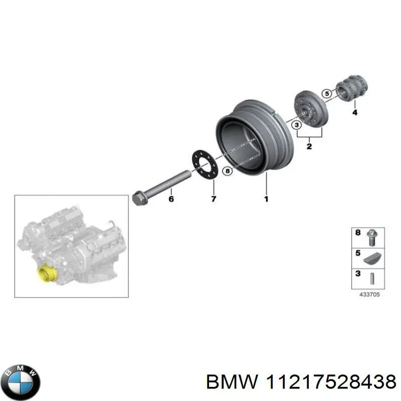 11217528438 BMW зірка-шестерня приводу коленвалу двигуна