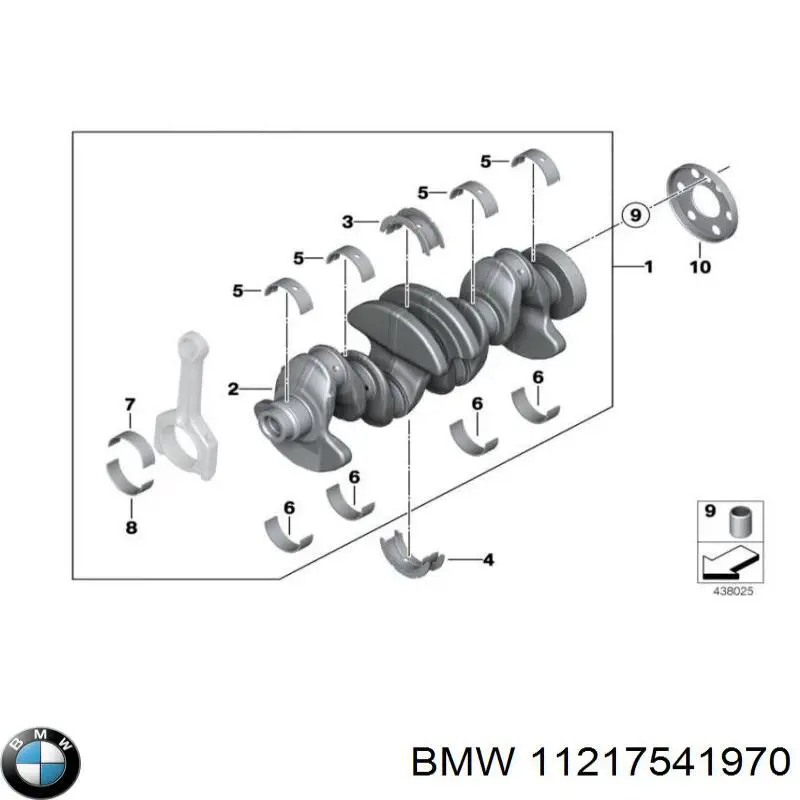 Колінвал двигуна 11217541970 BMW