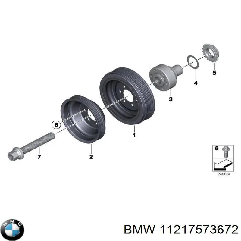 Болт коленвала на BMW 7 (F01, F02, F03, F04)