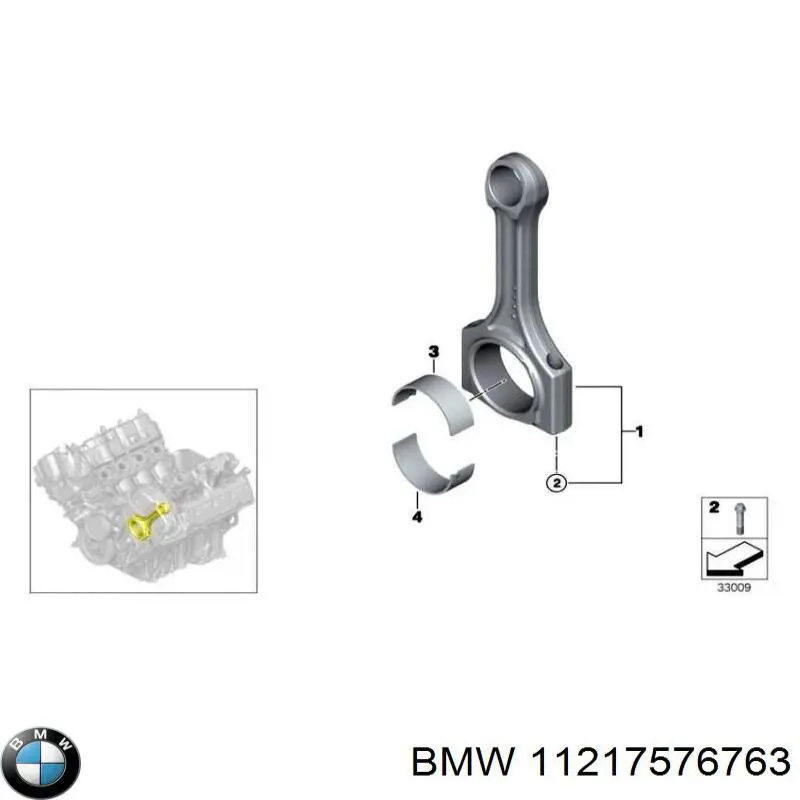 Вкладиші колінвала, корінні, комплект, 1-й ремонт (+0,25) 11217576763 BMW