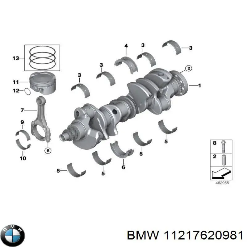 Колінвал двигуна 11217620981 BMW